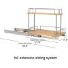 Household Essentials Glidez Bamboo and Steel Pull-Out/Slide-Out Storage Organizer for Under Cabinet Use – 1-Tier Design – Fits Standard Size Cabinet or Shelf, Natural(Steel Rim Undersink)