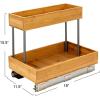 Household Essentials Glidez Bamboo and Steel Pull-Out/Slide-Out Storage Organizer for Under Cabinet Use – 1-Tier Design – Fits Standard Size Cabinet or Shelf, Natural(Undersink)