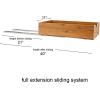 Household Essentials Glidez Bamboo and Steel Pull-Out/Slide-Out Storage Organizer for Under Cabinet Use – 1-Tier Design – Fits Standard Size Cabinet or Shelf, Natural(Single Tier)