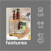 Household Essentials Glidez Bamboo and Steel Pull-Out/Slide-Out Storage Organizer for Under Cabinet Use – 1-Tier Design – Fits Standard Size Cabinet or Shelf, Natural(Steel Rim Undersink)