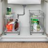 Household Essentials Glidez Chrome-Plated Steel 2-Tier Sliding Under Sink Cabinet Organizer, Chrome(2-Tier)