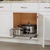 Household Essentials Glidez Chrome-Plated Steel 2-Tier Sliding Under Sink Cabinet Organizer, Chrome(Single Tier Sliding)