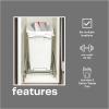 Household Essentials Glidez Chrome-Plated Steel Pull-Out/Slide-Out Discreet Double 9 Gallon Plastic Trash Cans and Recycling Bins for Under Cabinet Use – Fits Standard Size Cabinet, Chrome and White(White)