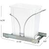 Household Essentials Glidez Chrome-Plated Steel Pull-Out/Slide-Out Discreet Double 9 Gallon Plastic Trash Cans and Recycling Bins for Under Cabinet Use – Fits Standard Size Cabinet, Chrome and White(White)