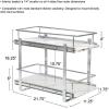 Household Essentials Glidez Chrome-Plated Steel and Faux Marble Pull-Out/Slide-Out Storage Organizer for Under Sink or Cabinet – 2-Tier Design – Fits Standard Size Cabinet or Shelf, White and Chrome(Dual Slide)