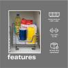 Household Essentials Glidez Multipurpose Chrome-Plated Steel Pull-Out/Slide-Out Storage Organizer with Plastic Liner for Under Cabinet Use – 1-Tier Design – Fits Standard Size Cabinet or Shelf, Chrome(Single Basket)