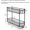 Household Essentials Glidez Powder-Coated Steel Pull-Out/Slide-Out Basket Storage Organizer for Under Sink or Under Cabinet Use – 2-Tier Design – Fits Standard Size Cabinet or Shelf, White(Black)