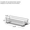 Household Essentials Glidez Powder-Coated Steel Pull-Out/Slide-Out Storage Organizer with Plastic Liners for Spice Rack Use – 2 -Tier Design – Fits Standard Size Cabinet or Shelf, Brushed Silver(1-Tier)