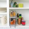 Household Essentials Glidez Powder-Coated Steel Pull-Out/Slide-Out Storage Organizer with Plastic Liners for Spice Rack Use – 2 -Tier Design – Fits Standard Size Cabinet or Shelf, Brushed Silver(2-Tier)