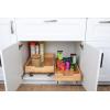 Household Essentials Glidez Steel and Wood Pull-Out/Slide-Out Storage Organizer for Under Cabinet Use – 1-Tier Design – Fits Standard Size Cabinet or Shelf, Brushed Nickel and Natural(1-Tier)