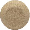 Household Essentials Handwoven Paper Rope Barrel Wicker Storage Basket Side Table, Brown(Cream Paper Rope)