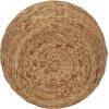 Household Essentials Handwoven Paper Rope Barrel Wicker Storage Basket Side Table, Brown(Natural Water Hyacinth)