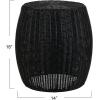 Household Essentials Handwoven Resin Barrel Side Table, Multicolor(Black)