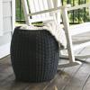 Household Essentials Handwoven Resin Barrel Side Table, Multicolor(Black)