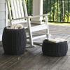 Household Essentials Handwoven Resin Barrel Side Table, Multicolor(Black)