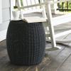 Household Essentials Handwoven Resin Barrel Side Table, Multicolor(Black)