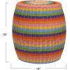 Household Essentials Handwoven Resin Barrel Side Table, Multicolor(Multi Color)