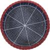 Household Essentials Handwoven Resin Storage Stool Ottoman, Black(Blue Stripe)