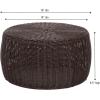 Household Essentials Handwoven Resin Storage Stool Ottoman, Black(Brown)