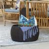 Household Essentials Handwoven Resin Storage Stool Ottoman, Black(Brown)
