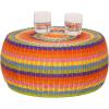 Household Essentials Handwoven Resin Storage Stool Ottoman, Black(Multi Color)