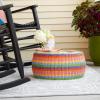 Household Essentials Handwoven Resin Storage Stool Ottoman, Black(Multi Color)