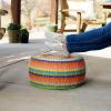 Household Essentials Handwoven Resin Storage Stool Ottoman, Black(Multi Color)