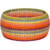 Household Essentials Handwoven Resin Storage Stool Ottoman, Black(Multi Color)