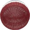 Household Essentials Handwoven Resin Storage Stool Ottoman, Black(Red Stripe)