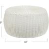 Household Essentials Handwoven Resin Storage Stool Ottoman, Black(White)