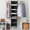 Household Essentials Hanging Cotton Blend Closet Organizer with 6 Storage Shelves, Denim(Black)