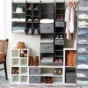 Household Essentials Hanging Cotton Blend Closet Organizer with 6 Storage Shelves, Denim(Graphite)