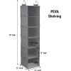 Household Essentials Hanging Cotton Blend Closet Organizer with 6 Storage Shelves, Denim(Graphite)