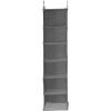 Household Essentials Hanging Cotton Blend Closet Organizer with 6 Storage Shelves, Denim(Graphite)