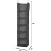 Household Essentials Hanging Cotton Blend Closet Organizer with 6 Storage Shelves, Denim(Grey Linen)