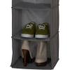 Household Essentials Hanging Cotton Blend Closet Organizer with 6 Storage Shelves, Denim(Grey Linen)