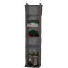 Household Essentials Hanging Cotton Blend Closet Organizer with 6 Storage Shelves, Denim(Grey Linen)