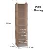 Household Essentials Hanging Cotton Blend Closet Organizer with 6 Storage Shelves, Denim(Latte)