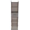 Household Essentials Hanging Cotton Blend Closet Organizer with 6 Storage Shelves, Denim(Light Grey)