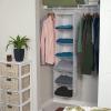 Household Essentials Hanging Cotton Blend Closet Organizer with 6 Storage Shelves, Denim(Light Natural)