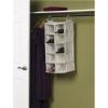 Household Essentials Hanging Cotton Blend and Plastic Closet Shoe Organizer with 10 Storage Compartments, Denim(Natural)