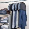 Household Essentials Hanging Garment Shoulder Dust Covers for Closet, Set of 4,Dark Grey(Black)
