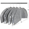 Household Essentials Hanging Garment Shoulder Dust Covers for Closet, Set of 4,Dark Grey(Graphite)