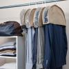Household Essentials Hanging Garment Shoulder Dust Covers for Closet, Set of 4,Dark Grey(Latte)