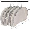 Household Essentials Hanging Garment Shoulder Dust Covers for Closet, Set of 4,Dark Grey(Silver)