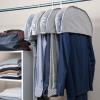 Household Essentials Hanging Garment Shoulder Dust Covers for Closet, Set of 4,Dark Grey(Silver)