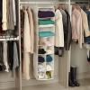 Household Essentials Hanging Shoe Organizer, Natural Canvas, Clothes Storage, 10 Pockets and 3 Shelves, Collapsible, Cream
