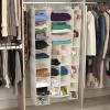 Household Essentials Hanging Shoe Organizer, Natural Canvas, Clothes Storage, 10 Pockets and 3 Shelves, Collapsible, Cream