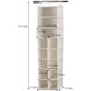 Household Essentials Hanging Shoe Organizer, Natural Canvas, Clothes Storage, 10 Pockets and 3 Shelves, Collapsible, Cream