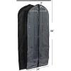 Household Essentials Hanging Zippered Garment Storage Bag with Clear Vision Front, Set of 2, Graphite Gray(Black)